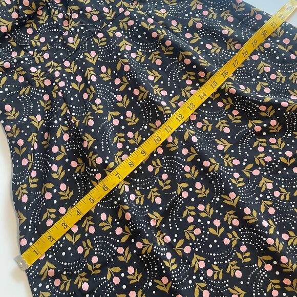 Modcloth Black & Pink Floral Skater Dress Womens Size 6 Casual Flattering Collar - Picture 9 of 9